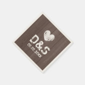 Rustieke bruine houtnerf bruiloft partij servetten (Hoek)