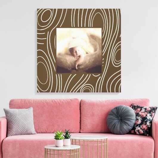 Rustieke bruine houtnerf  moderne kunst canvas afdruk (Insitu (Woonkamer))