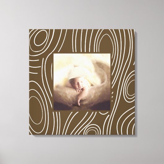 Rustieke bruine houtnerf  moderne kunst canvas afdruk (Voorkant)