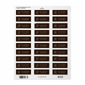 Rustieke bruine jute naam en adres Monogram Etiket (Full Sheet)