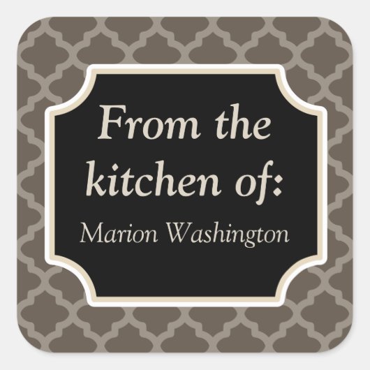 Rustieke bruine keuken cadeau Labels Stickers (Voorkant)