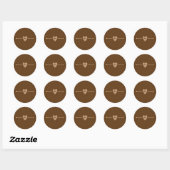 Rustieke Bruine Kraft Hartpijl Woodsy Ronde Sticker (Vel)