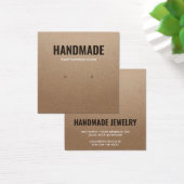 Rustieke bruine kraft papier handgemaakte stud ear vierkante visitekaartjes (Bureau)