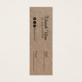 Rustieke Bruine Kraft Papieren Kleding Prijs Hang Mini Visitekaartjes (Achterkant)