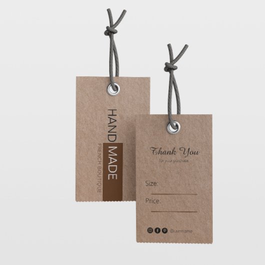 Rustieke Bruine Kraft Papieren Kleding Prijs Hang Visitekaartje