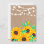 Rustieke bruine kraft slingerlichten zonnebloem br kaart (Achterkant)