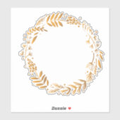 Rustieke bruine krans sticker (Vel)