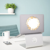 Rustieke bruine krans sticker (Laptop op bureau)
