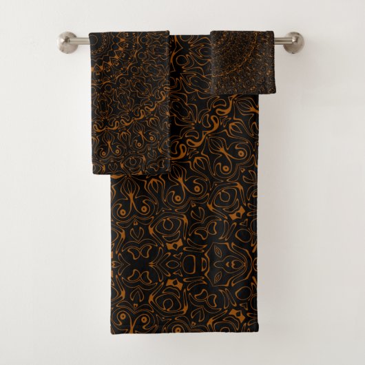 Rustieke bruine mandala met westerse charme bad handdoek (Insitu)