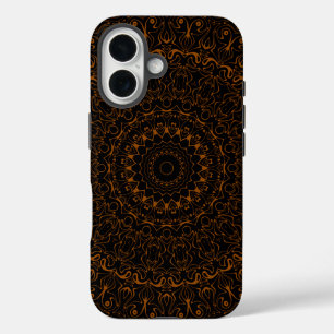 Rustieke bruine mandala met westerse charme iPhone 16 hoesje