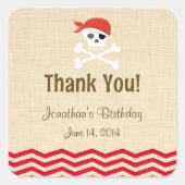 Rustieke bruine piraat verjaardag Stickers (Voorkant)