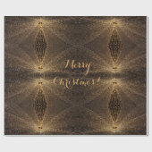 Rustieke Bruine Spiegel Patroon Kerstboom Lichten Cadeaupapier (Vlak)