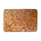 Rustieke bruine westerne land lederen print badmat (Voorkant)