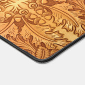 Rustieke bruine westerne land lederen print bureaumat (Hoek)