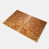 Rustieke bruine westerne land lederen print deurmat (Schuin)