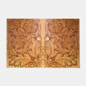 Rustieke bruine westerne land lederen print deurmat (Voorkant)