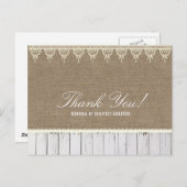 Rustieke Brulap & Wood Stripes Dank u Briefkaart (Voorkant / Achterkant)