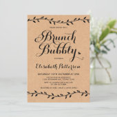 Rustieke brunch & bubbelig Baby shower Moderne lau Kaart (Staand voorkant)