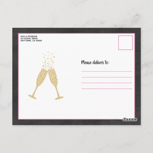 Rustieke brunch en bubbelige bruids douche uitnodi briefkaart (Achterkant)