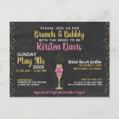 Rustieke brunch en bubbelige bruids douche uitnodi briefkaart (Voorkant)