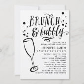 Rustieke brunch en bubbelige bruids douche uitnodi kaart (Voorkant)