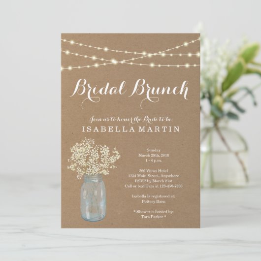 Rustieke brunch uitnodiging (Staand voorkant)