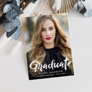 Rustieke Brush belettering afstuderen uitnodiging