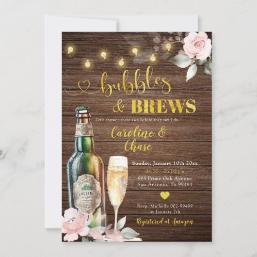 Rustieke bubbels en brouwsels Koppels Douche Kaart (Voorkant)