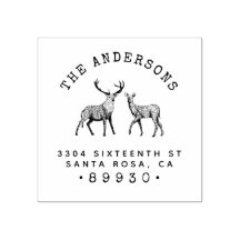 Rustieke Buck & Doe Familienaam Retouradres