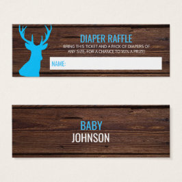 Rustieke Buck Hout Blauwe LUIER RUFFLE Tickets QTY Mini Visitekaartjes