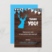 Rustieke Buck Theme Boy DANK U baby shower Bedankkaart (Voorkant / Achterkant)