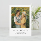 Rustieke Budget Romantische Huwelijk Zonnebloem Fo Save The Date (Staand voorkant)
