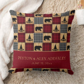 Rustieke Buffalo Check Beren Huwelijk Jubileum Kussen (Deken)