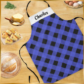 Rustieke Buffalo Check Blue Christmas Kitchen Schort