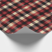 Rustieke Buffalo Check in Rood Bruin Ivoor & Zwart Cadeaupapier (Hoek)