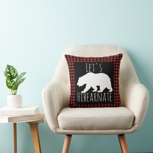 Rustieke Buffalo Check Plaid Laten we Hibearnate B Kussen (Stoel)