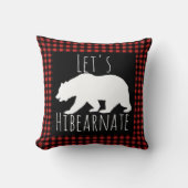 Rustieke Buffalo Check Plaid Laten we Hibearnate B Kussen (Voorkant)