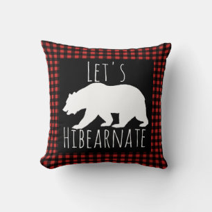 Rustieke Buffalo Check Plaid Laten we Hibearnate B Kussen