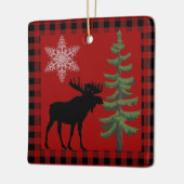 Rustieke Buffalo geruite Eland Hut Kerst Decoratie (Links)