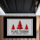 Rustieke Buffalo geruite kerstbomen Monogram Deurmat