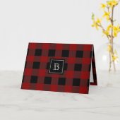 Rustieke Buffalo geruite monogram initiaal patroon Kaart (Gele Bloem)