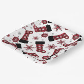 Rustieke Buffalo geruite sok Sneeuwvlokken Kerstmi Papieren Bordje (Gebogen)