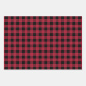 Rustieke Buffalo Plaid 3 Verschillende Patroon Inpakpapier Vel (Voorkant)