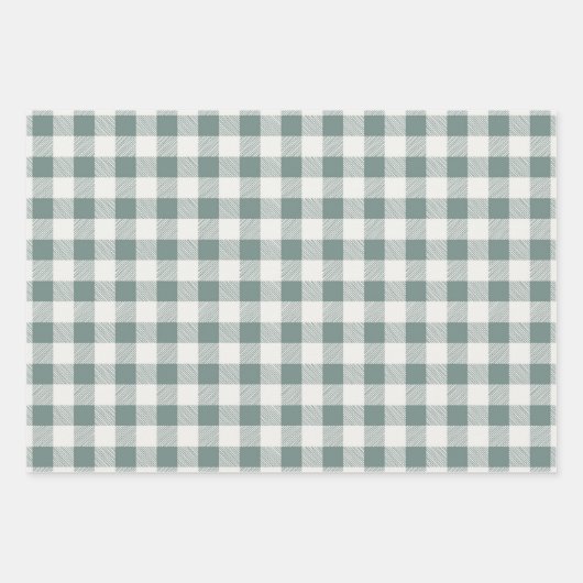 Rustieke Buffalo Plaid 3 Verschillende Patroon Inpakpapier Vel (Voorkant)