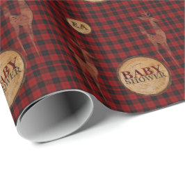 Rustieke Buffalo Plaid BABY SHOWER Beginletters Cadeaupapier