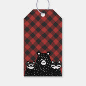 Rustieke Buffalo Plaid Baby shower Dank u Cadeaulabel (Achterkant)