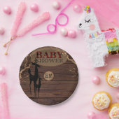 Rustieke Buffalo Plaid Baby shower Gepersonaliseer Papieren Bordje (Feest)