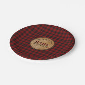 Rustieke Buffalo Plaid Baby Shower Persoonlijk Papieren Bordje (Gekanteld)