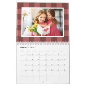 Rustieke Buffalo Plaid Boerderij Familiefoto 2024 Kalender (Feb 2026)