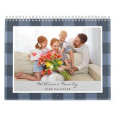 Rustieke Buffalo Plaid Boerderij Familiefoto 2024 Kalender (Hoes)